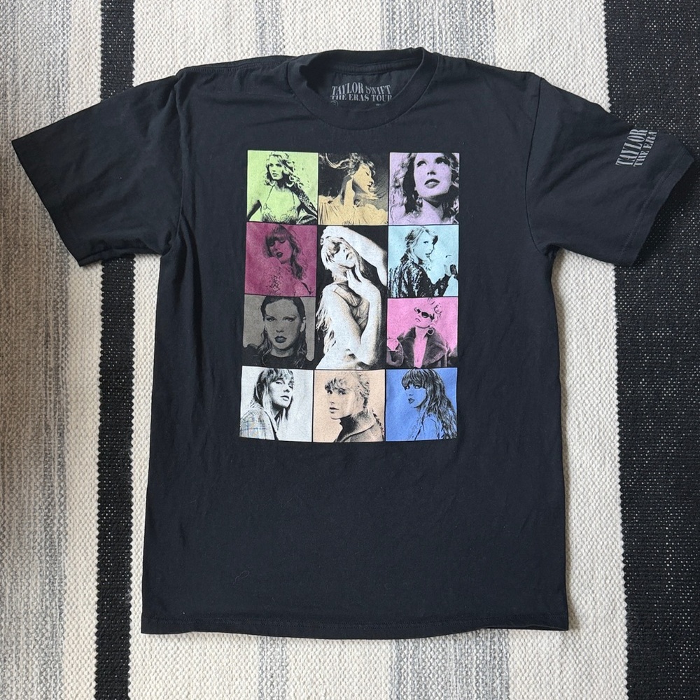 Taylor Swift Black Short Sleeve Eras Tour Concert Tee